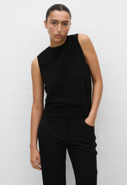Cashmere Crew Vest - Black - Matteau